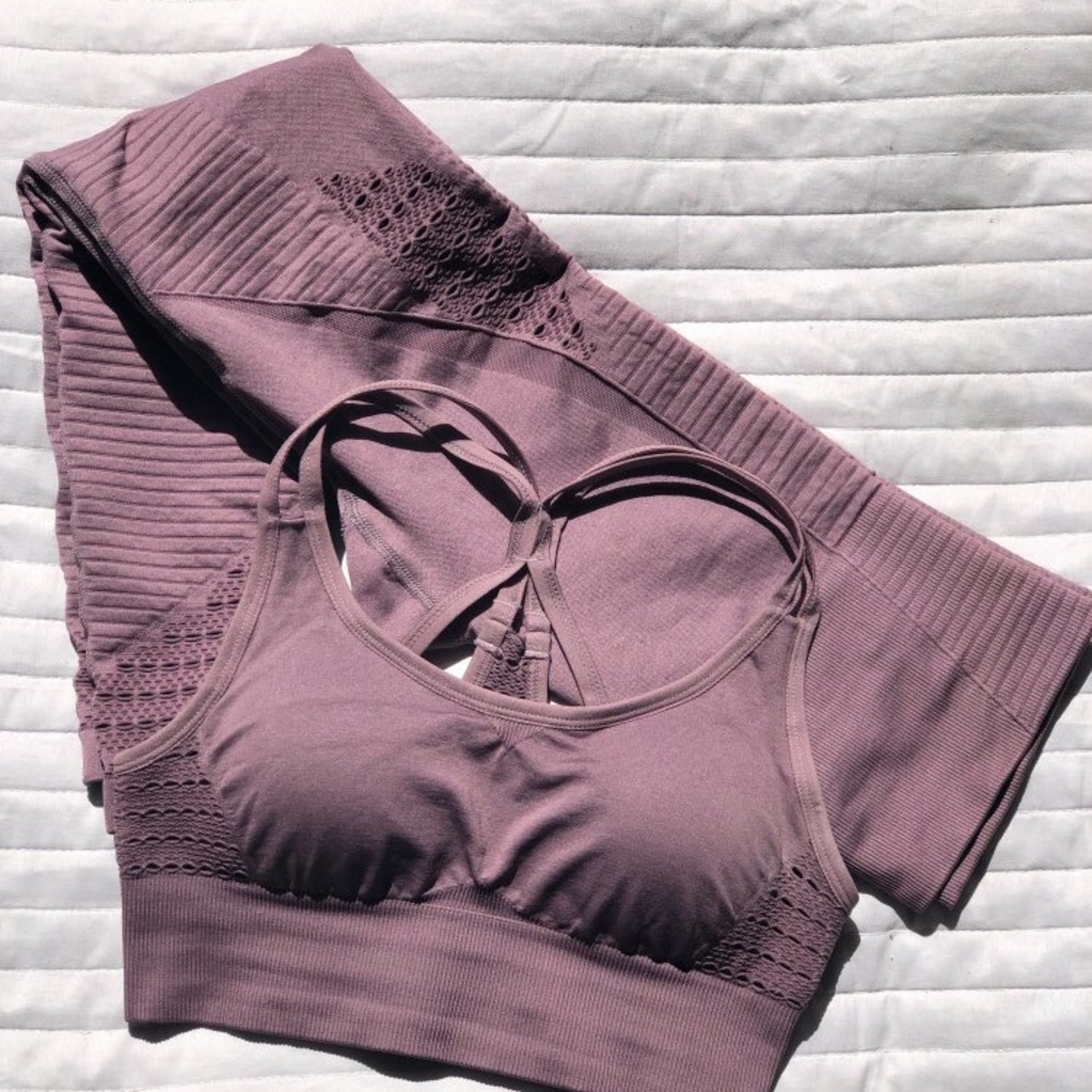 Taupe Energy Seamless Compression Activewear Set - Picture 2 of 8